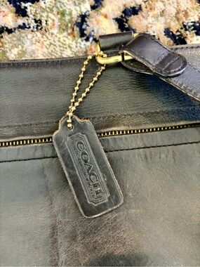 Vintage Coach Leatherware Black City Tote Bag Glove Tanned Leather Shoulder Bag